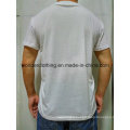 Hot Wholesale Cheap Top Quality Summer Round Neck White Printing Mens T Shirt